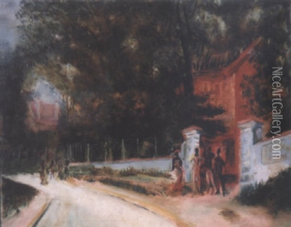 La Villa Rouge Oil Painting - Anatoli Afanas'evich Arapov