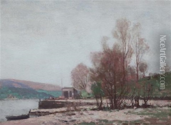 The Edge Of The Loch Oil Painting - George Houston