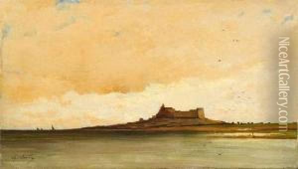 Citadelle En Bord De Mer. Oil Painting - Alfred Casile