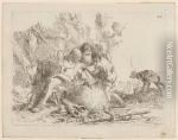 Due Maghi Ed Un Fanciullo Oil Painting - Giovanni Battista Tiepolo