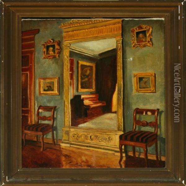 Interior Oil Painting - Carl von Marr