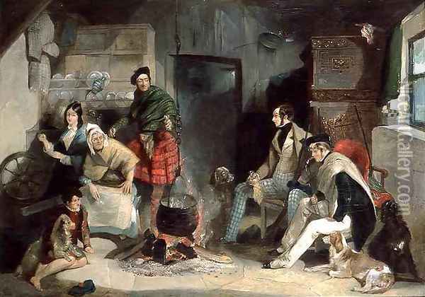 Highland Interior, after Sir Edwin Landseer 1802-73 Oil Painting - John Frederic Passmore