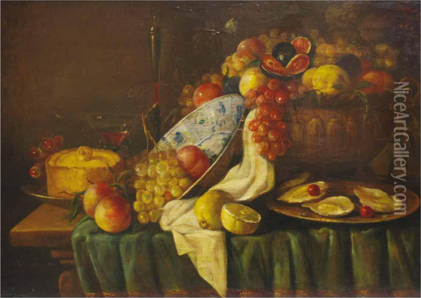Bodegon De Frutas Oil Painting - Jacob I Koninck
