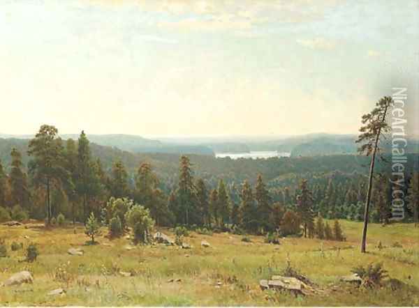 A lakeside forest Oil Painting - Ivan Shishkin