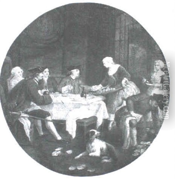 A Convivial Dinner Oil Painting - William Hogarth