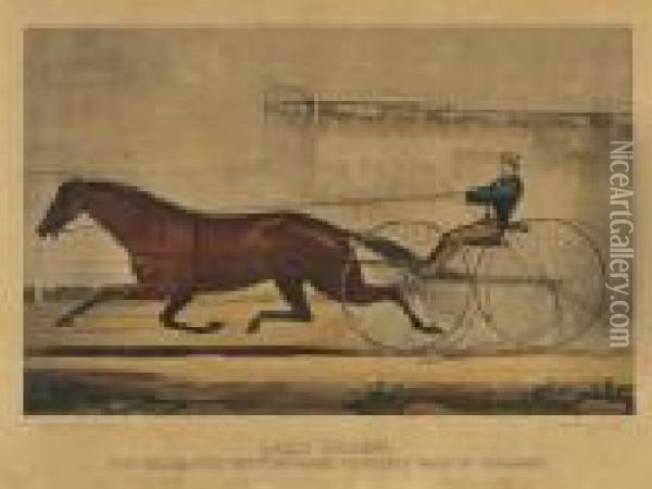 The Celebrated Trotting Mare Lucy Oil Painting - Currier & Ives Publishers