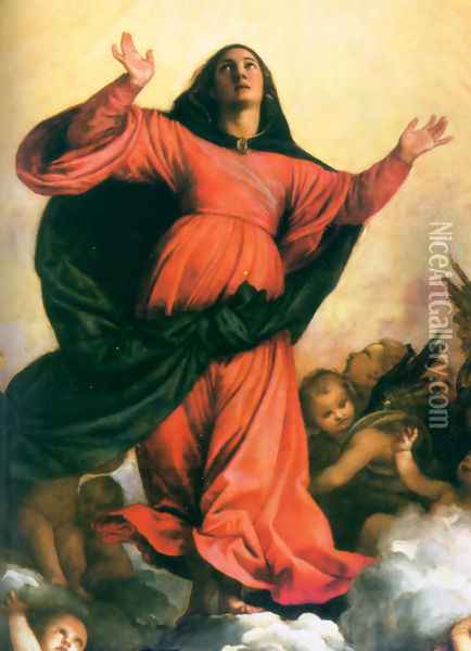 The Assumption of the Virgin [detail: 2] Oil Painting - Tiziano Vecellio (Titian)