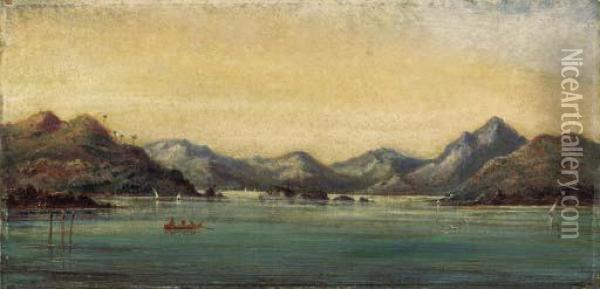 Malabar Point, Bombay; And Bombay Harbour Oil Painting - William Robert Houghton