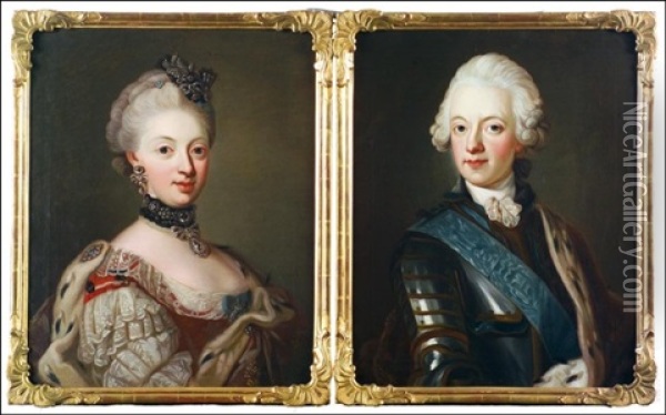 Sofia Magdalena (+ Gustaf Iii; Pair) Oil Painting - Lorenz Pasch the Younger
