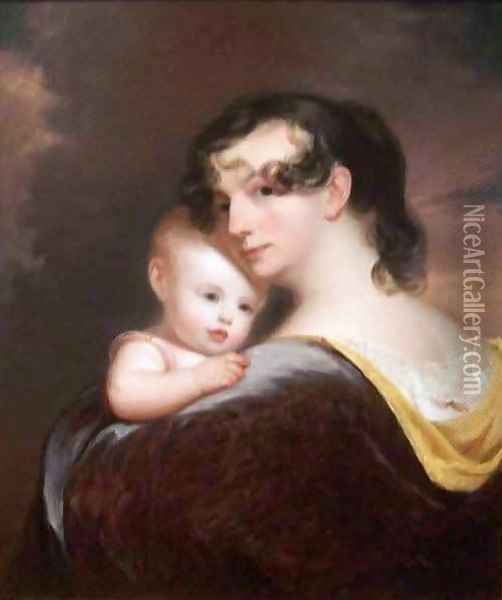 Portrait of Esther Fortune Warren and Her Daughter Hester Oil Painting - Thomas Sully