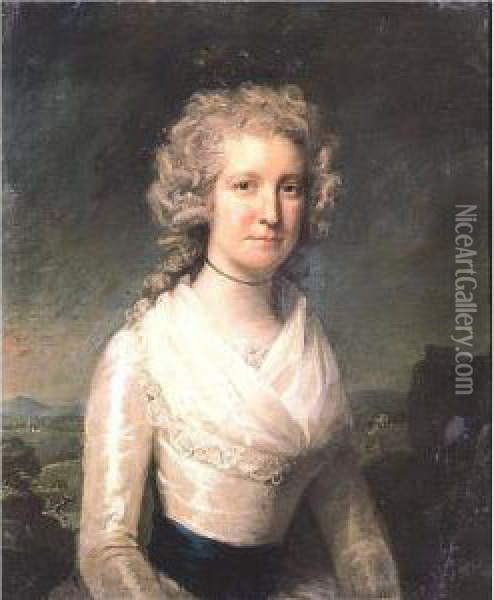 Portrait Of Dorothy Turner (nee Gallimore) Oil Painting - Lemuel Francis Abbott