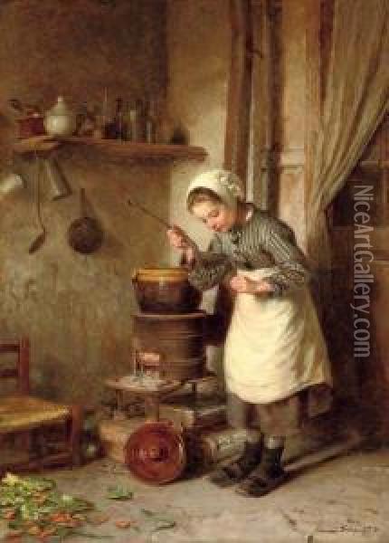 The Young Cook Oil Painting - Edouard Frere