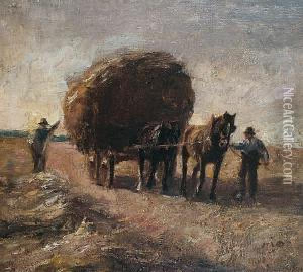 The Hay Cart Oil Painting - Harry Filder