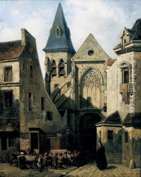 Eglise A Saint Medard Oil Painting - Emile A. Herson