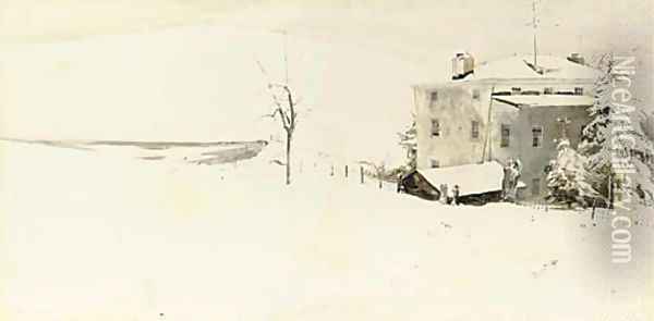 Heavy Snow Oil Painting - Henriette Wyeth