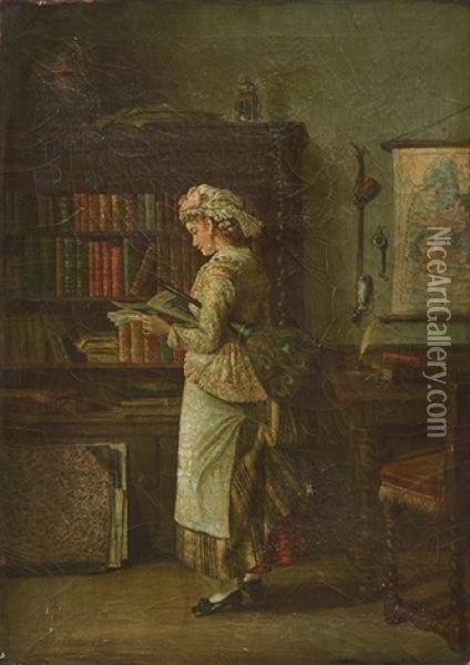 Woman Reading Oil Painting - John D. Stevens