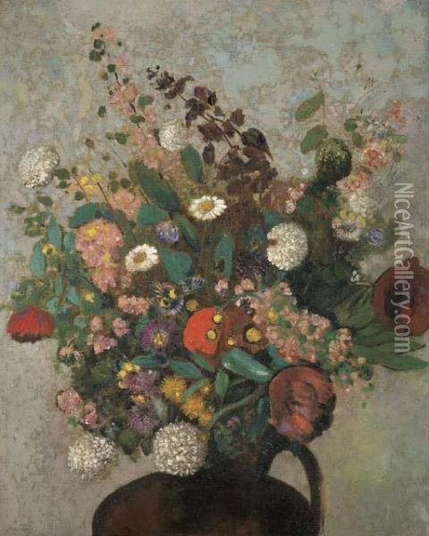 Bouquet De Fleurs Oil Painting - Odilon Redon