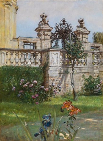 Belvedere Garden Oil Painting - Rudolf Ribarz