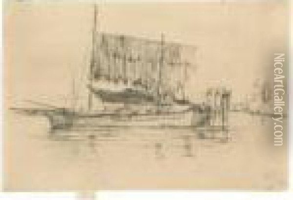Fishing-boat (k. 208) Oil Painting - James Abbott McNeill Whistler
