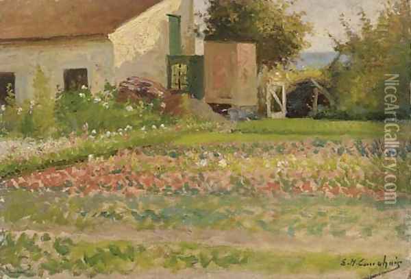 The kitchen garden Oil Painting - Eugene Henri Cauchois