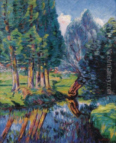 Paysage A Breuillet Oil Painting - Armand Guillaumin