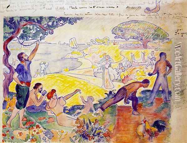At the time outline for harmony Oil Painting - Paul Signac