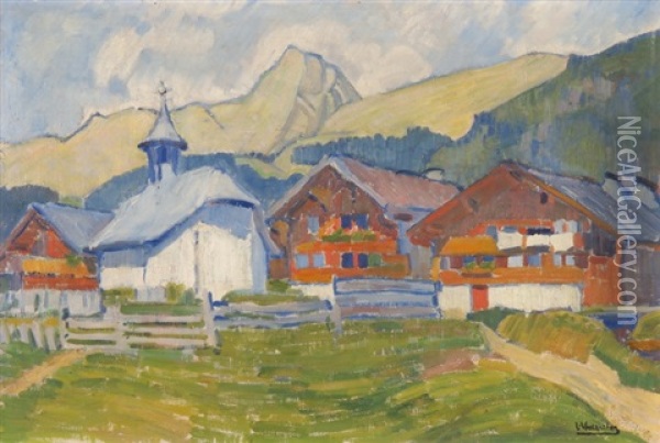 Ansicht Eines Westschweizer Dorfes Oil Painting - Louis Joseph Vonlanthen