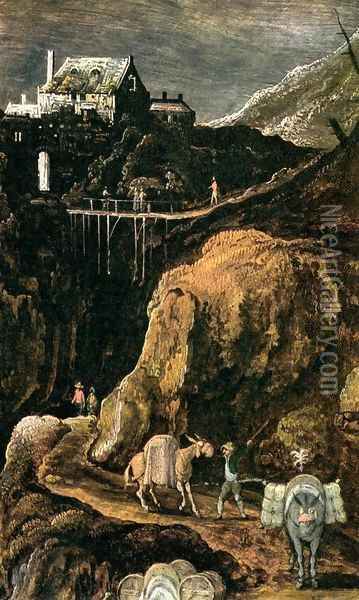 Landscape with the Temptation of Christ (detail) Oil Painting - Joos De Momper