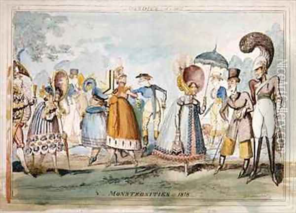 Monstrosities of 1818 Oil Painting - George Cruikshank I