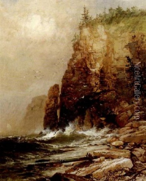 Otter Cliffs, Grand Manan Oil Painting - Franklin Dullin Briscoe