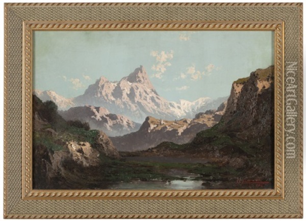 Mountain Landscape Oil Painting - John (Giovanni) Califano