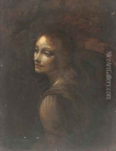 Head of an angel Oil Painting - Leonardo Da Vinci