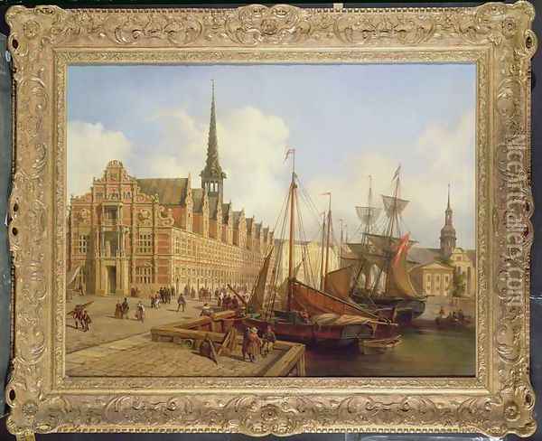 The Stock Exchange, Copenhagen Oil Painting - Jan Rutten