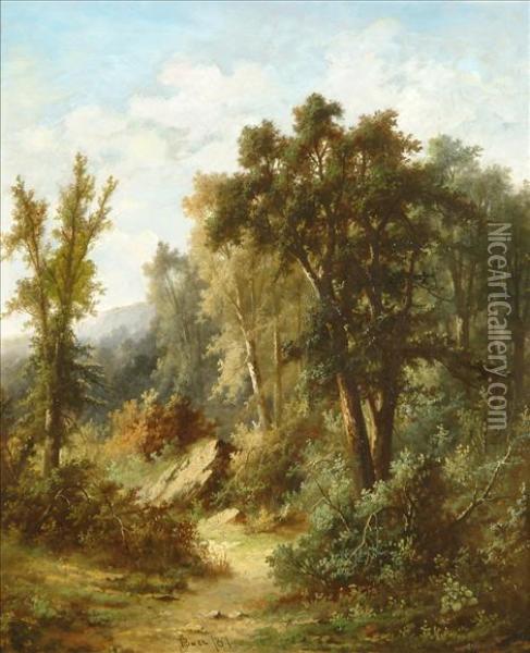 Woodedlandscapes A Pair Oil Painting - Henry Bates Joel