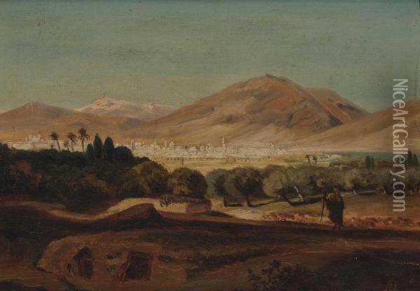 Nordafrikanische Landschaft Oil Painting - August Loffler