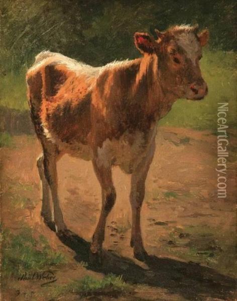 Spring Calf Oil Painting - Paul Gottlieb Weber