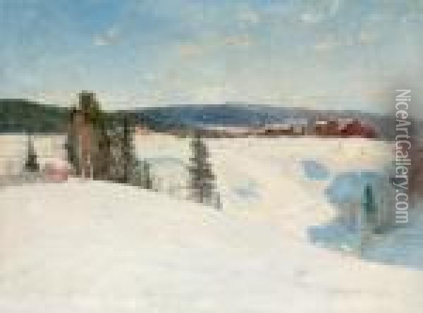 Vintermotiv Fran Jamtlandsfjallen Oil Painting - Anton Genberg