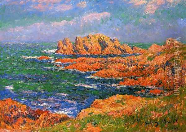 The Rocks at Ouessant Oil Painting - Henri Moret