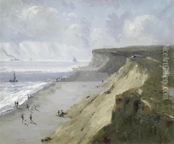 Hopton Cliffs Oil Painting - Archibald Campbell