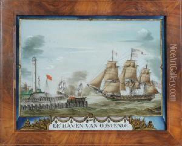 'de Haven Van Oostende' Oil Painting - Wieden Wenzeslas