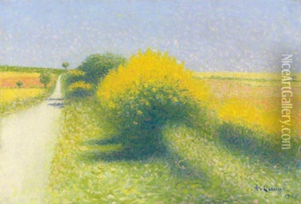 Route Bordee De Genets Oil Painting - Achille Lauge