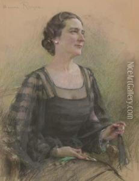 Portrait Of Mrs. Robert B. Noyes Oil Painting - Henri Royer