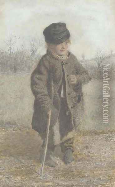 The little farm boy Oil Painting - Frederick Walker