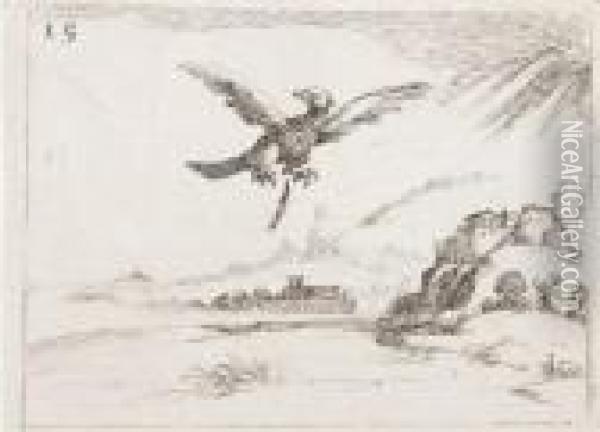 Aigle Jetant Une Plume Oil Painting - Jacques Callot