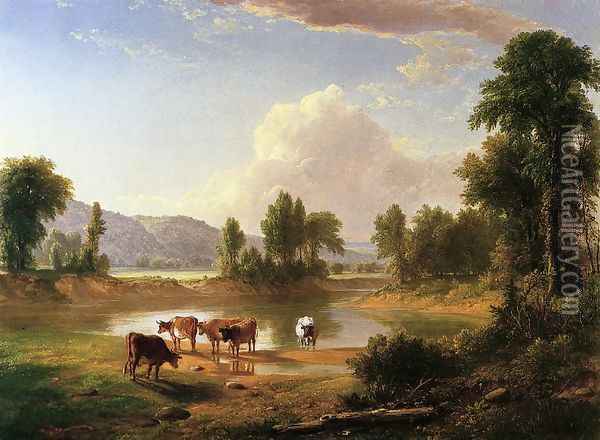 View of Esopus Creek, Ulster County, New York Oil Painting - Asher Brown Durand