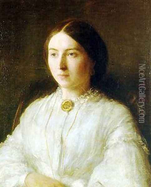 Ritratto di Ruth Edwards (Portrait of Ruth Edwards) Oil Painting - Ignace Henri Jean Fantin-Latour