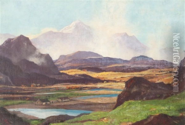 Morning Mists, Kintail Oil Painting - David Young Cameron