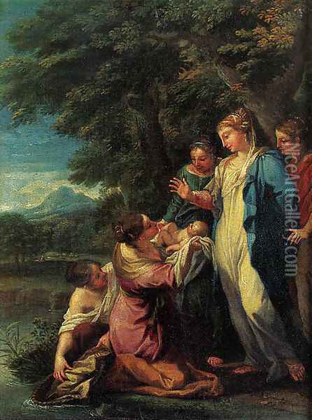 The Finding of Moses Oil Painting - Luigi Garzi