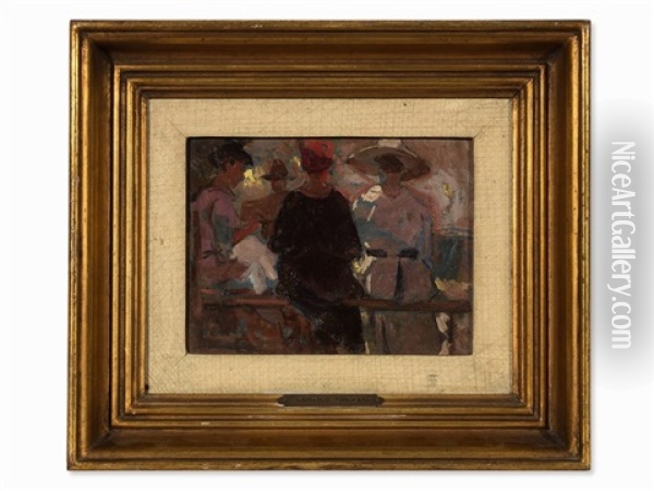 Three Ladies Oil Painting - Lodovico Tommasi