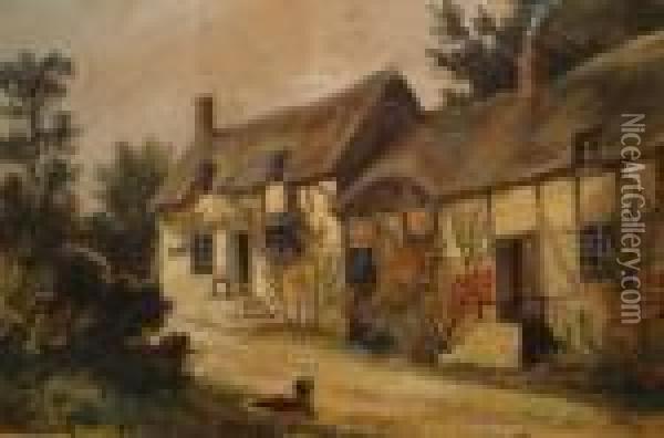 Ann Hathaway's Cottage Oil Painting - Samuel Bough